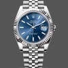 Replica Rolex Datejust 41MM Uomo in acciaio inossidabile con quadrante argentato blu