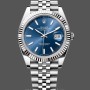 Replica Rolex Datejust 41MM Uomo in acciaio inossidabile con quadrante argentato blu