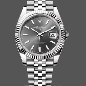 Replica Rolex Datejust-126334 0014, 41 mm, quadrante grigio rodio scuro, Uomo