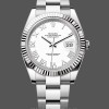 Replica Rolex Datejust 41 mm Uomo-126334 0023-Ghiera scanalata-Calendario romano bianco Bianco