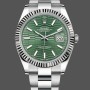 Replica Rolex Datejust 41 mm Uomo-126334 0029-Ghiera scanalata-Motivo verde Quadrante verde