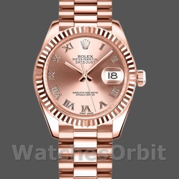 Replica Rolex Datejust 31 mm Donna-178275-Comparatore romano rosa-oro rosa