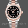 Replica Rolex Datejust 31 mm Donna-178341-Calendario nero a numeri romani Nero