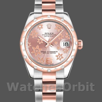 Replica Rolex Datejust 31 mm Donna-178341-Componente floreale rosa-Oro rosa