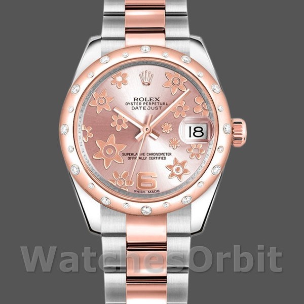Replica Rolex Datejust 31 mm Donna-178341-Componente floreale rosa-Oro rosa