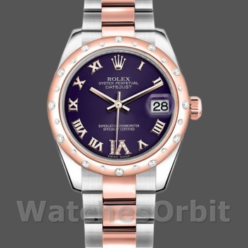Replica Rolex Datejust 31 mm Donna-178341-Componente romano viola Quadrante viola