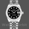 Replica Rolex Datejust 31 mm Donna-178344-Calrante nero con diamanti-Bracciale Giubileo Nero