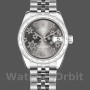 Replica Rolex Datejust 31 mm Donna-178344-Rodiato Grigio Quadrante con motivo floreale Grigio