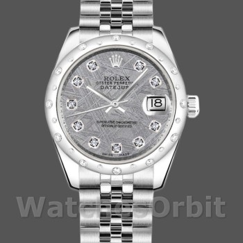 Replica Rolex Datejust 31 mm Donna-178344-Calendario grigio meteorite Grigio meteorite