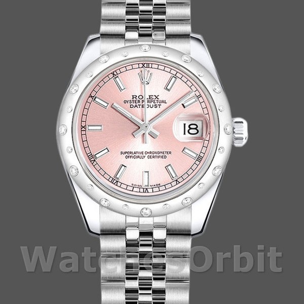 Replica Rolex Datejust 31 mm Donna-178344-Calrante rosa-Bracciale Giubileo Rosa