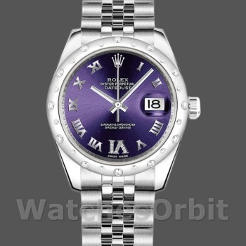 Replica Rolex Datejust 31 mm Donna-178344-Calare viola-VI Diamanti Viola
