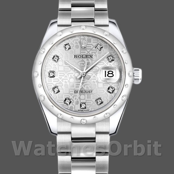 Replica Rolex Datejust 31 mm Donna-178344-Argento Giubileo Quadrante Diamante Argento