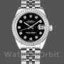Replica Rolex Datejust 31 mm Donna-178384-Dal quadrante nero con diamanti-Ghiera nera con diamanti<br />