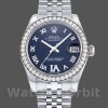 Replica Rolex Datejust 31 mm Donna-178384-Calare blu con diamanti-Acciaio inossidabile Blu