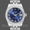 Replica Rolex Datejust 31 mm Donna-178384-Comparatore romano blu-Acciaio inossidabile Blu