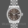 Replica Rolex Datejust 31 mm Donna-178384-Contatore marrone con diamanti-Acciaio inossidabile Marrone<br />
