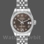 Replica Rolex Datejust 31 mm Donna-178384-Contatore marrone con diamanti-Acciaio inossidabile Marrone<br />