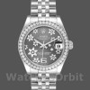 Replica Rolex Datejust 31 mm Donna-178384-Calendario floreale con diamanti-Acciaio inossidabile floreale<br />
