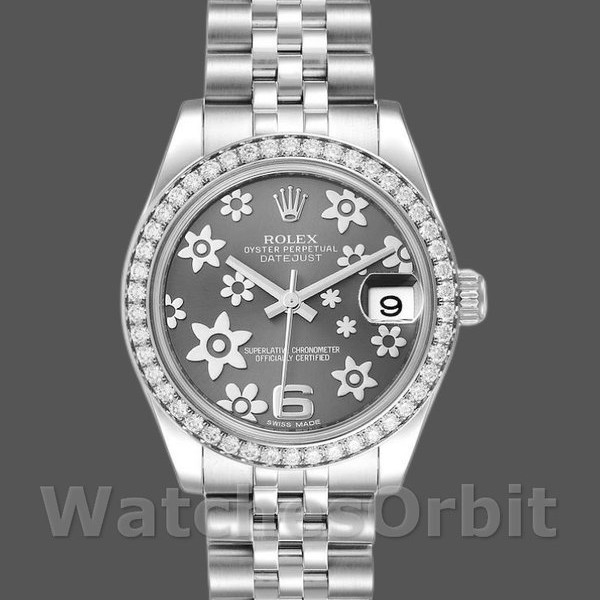 Replica Rolex Datejust 31 mm Donna-178384-Calendario floreale con diamanti-Acciaio inossidabile floreale<br />