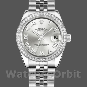 Replica Rolex Datejust 31 mm Donna-178384-Comparatore romano argento-Acciaio inossidabile Argento<br />