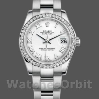 Replica Rolex Datejust 31mm Donna-178384-Componente romano bianco Quadrante bianco