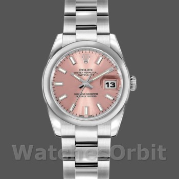 Replica Rolex Datejust 26mm Donna-179160-quadrante rosa indicizzato- lunetta rosa con cupola