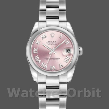 Replica Rolex Datejust 26mm Donna-179160-Rosa Quadrante Romano-Bracciale Ostrica Rosa