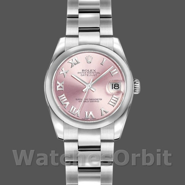 Replica Rolex Datejust 26mm Donna-179160-Rosa Quadrante Romano-Bracciale Ostrica Rosa