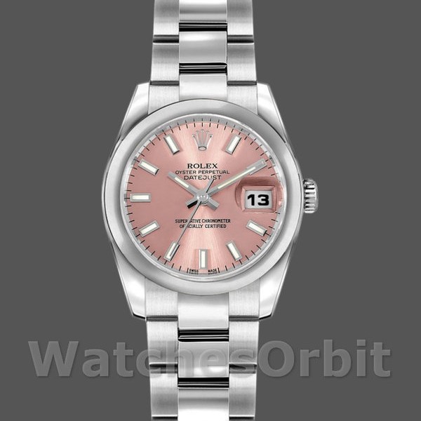 Replica Rolex Datejust 26mm Donna-179160-quadrante rosa indicizzato- lunetta rosa con cupola