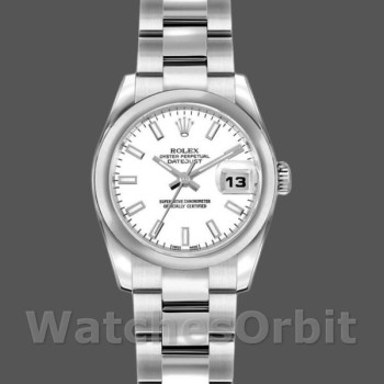 Replica Rolex Datejust 26mm Donna-179160-Calendario bianco-Ghiera bianca con indici e lunetta bianca