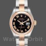 Replica Rolex Datejust 26 mm Donna-179161-Comparatore romano nero-Acciaio inossidabile e oro Everose nero