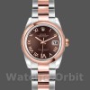 Replica Rolex Datejust 26 mm Donna-179161-Comparto marrone cioccolato-Acciaio inossidabile e oro Everose marrone cioccolato