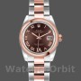 Replica Rolex Datejust 26 mm Donna-179161-Comparto marrone cioccolato-Acciaio inossidabile e oro Everose marrone cioccolato