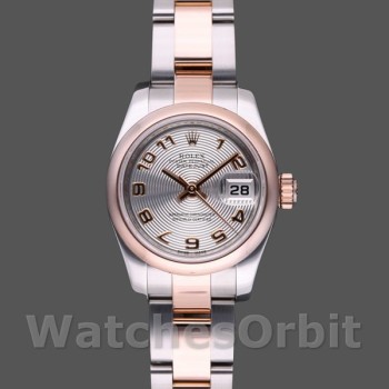 Replica Rolex Datejust 26 mm Donna-179161-Circuito argentato Quadrante in acciaio inossidabile e oro Everose Argento