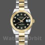 Replica Rolex Datejust-179163 da donna, 26 mm, quadrante nero con diamanti, lunetta bombata, Lady Black