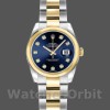 Replica Rolex Datejust-179163 da donna, 26 mm, quadrante blu con diamanti, lunetta bombata, Lady Blue