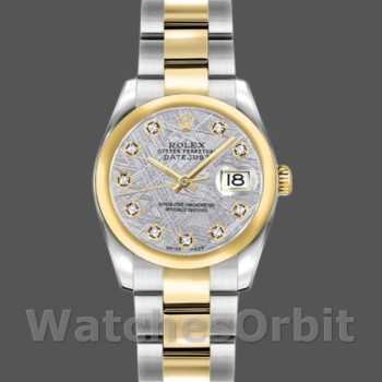 Replica Rolex Datejust-179163 da donna, 26 mm, quadrante grigio meteorite, lunetta bombata, Lady Grey