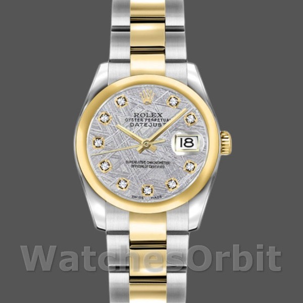 Replica Rolex Datejust-179163 da donna, 26 mm, quadrante grigio meteorite, lunetta bombata, Lady Grey