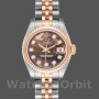 Replica Rolex Datejust-179171 da donna, 26 mm, quadrante nero madreperlato, lunetta scanalata, Lady MOP