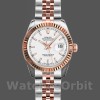 Replica Rolex Datejust-179171 da donna, 26 mm, quadrante bianco, ghiera scanalata, Lady White