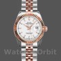 Replica Rolex Datejust-179171 da donna, 26 mm, quadrante bianco, ghiera scanalata, Lady White
