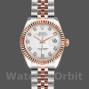 Replica Rolex Datejust-179171 da donna, 26 mm, quadrante bianco con diamanti, lunetta scanalata, Lady White