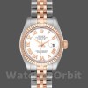 Replica Rolex Datejust-179171 da donna, 26 mm, quadrante bianco con numeri romani, lunetta scanalata, Lady White