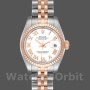 Replica Rolex Datejust-179171 da donna, 26 mm, quadrante bianco con numeri romani, lunetta scanalata, Lady White