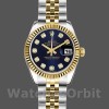 Replica Rolex Datejust-179173 donna, 26 mm, quadrante blu con diamanti, lunetta scanalata, Lady Blue