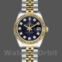 Replica Rolex Datejust-179173 donna, 26 mm, quadrante blu con diamanti, lunetta scanalata, Lady Blue