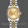 Replica Rolex Datejust-179173 da donna, 26 mm, quadrante champagne, lunetta scanalata, Lady Champagne