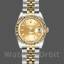 Replica Rolex Datejust-179173 da donna, 26 mm, quadrante champagne, lunetta scanalata, Lady Champagne