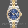 Replica Rolex Datejust-179173 da donna, 26 mm, quadrante blu a cerchi concentrici, lunetta scanalata, Lady Blue