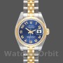 Replica Rolex Datejust-179173 da donna, 26 mm, quadrante blu a cerchi concentrici, lunetta scanalata, Lady Blue